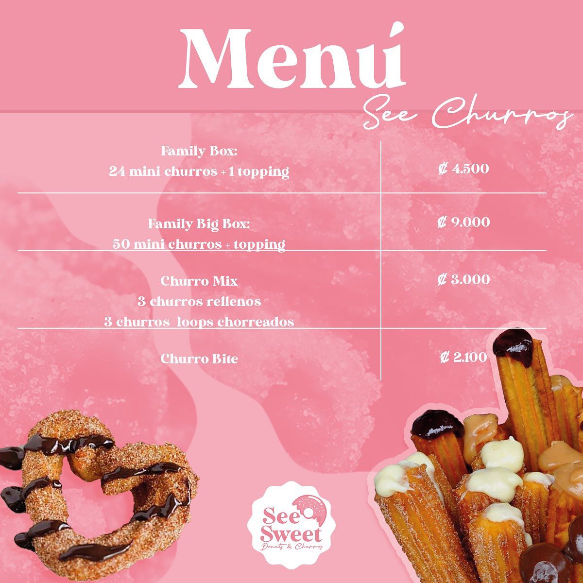 See Sweet churros menu